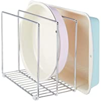 mDesign Soporte para bandejas de horno en metal – Compacto organizador de tapaderas para los armarios – Platero de…
